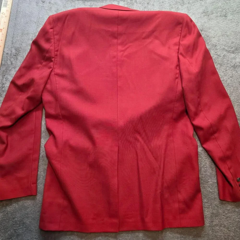 Christian Dior Vintage Blazer Mens L Red Classic Fit Notch Lapel Jacket FLAWS